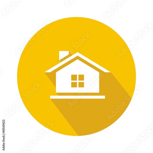 Icono casa ventana amarillo sombra