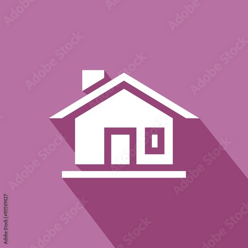 Icono casa puerta morado sombra