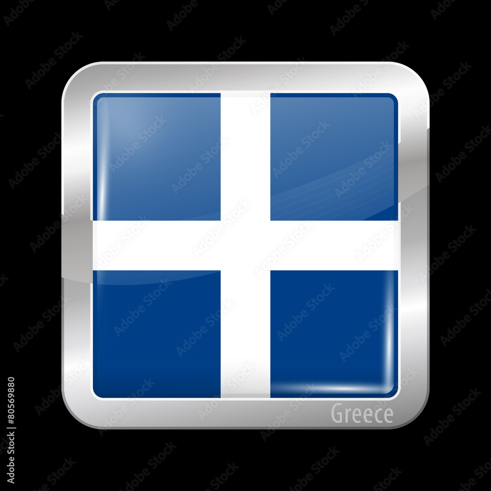 Flag of Greece. Metal Icons
