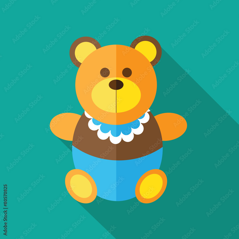 children's teddy bear with long shadow children's teddy bear with long shadow