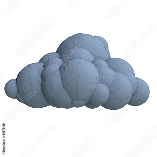 Cartoon cloud from plasticine or clay.