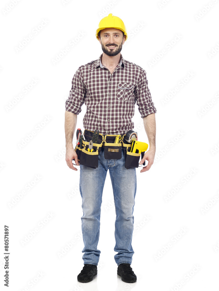 Carpenter with tool belt Carpenter with tool belt
