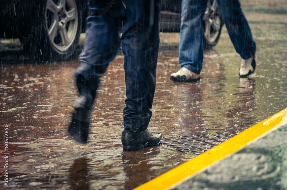Rain in a city Rain in a city