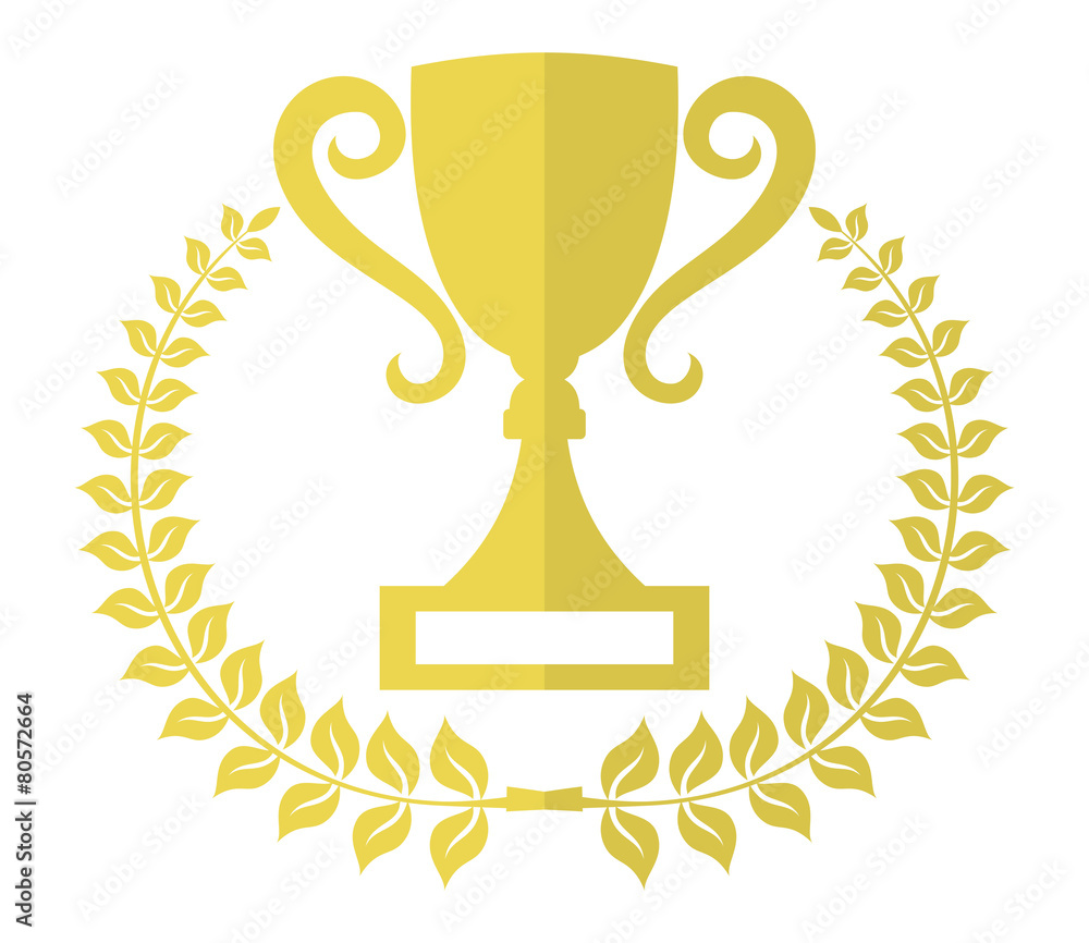 Trophy with laurel wreath vector icon Trophy with laurel wreath vector icon