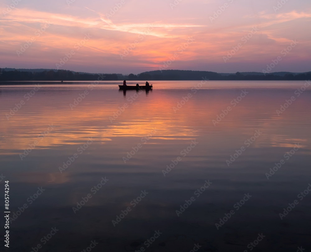 Lake after sunset