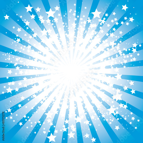 Starry sun burst vector illustration