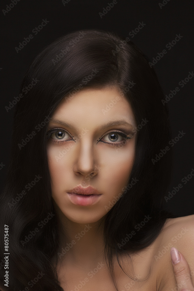 Fototapeta premium Girl beauty make up and hairstyle