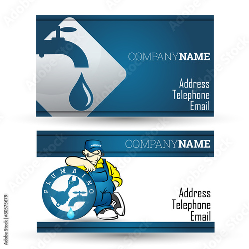 Business card for plumbing repair business