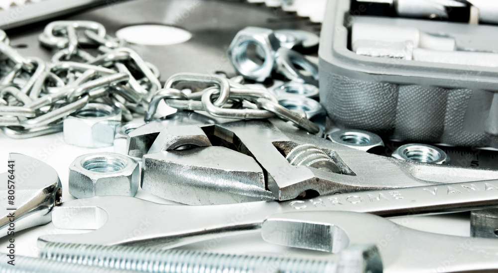 Metalwork. Spanner, box and others tools. Metalwork. Spanner, box and others tools.