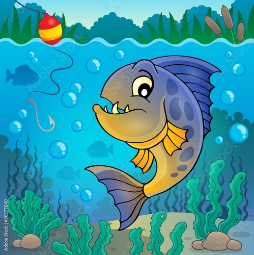 Piranha fish underwater theme 2
