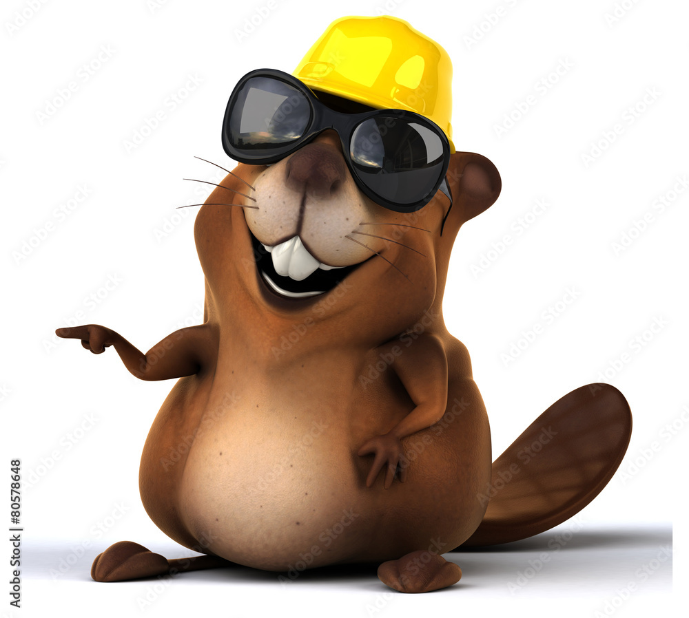 Naklejka premium Fun beaver