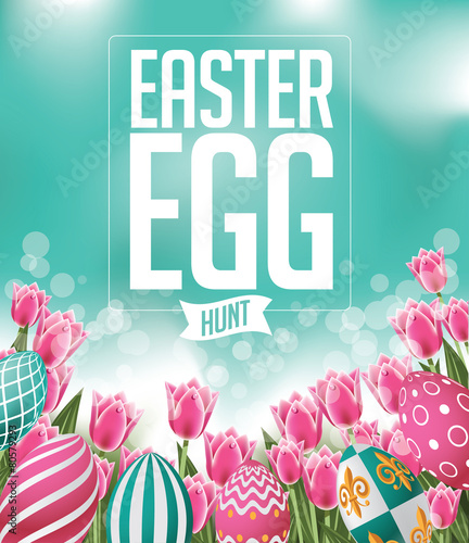 Easter Egg Hunt tulips background