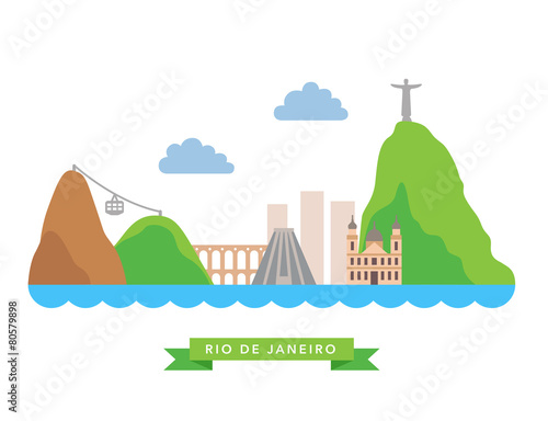 Rio de Janeiro flat background vector