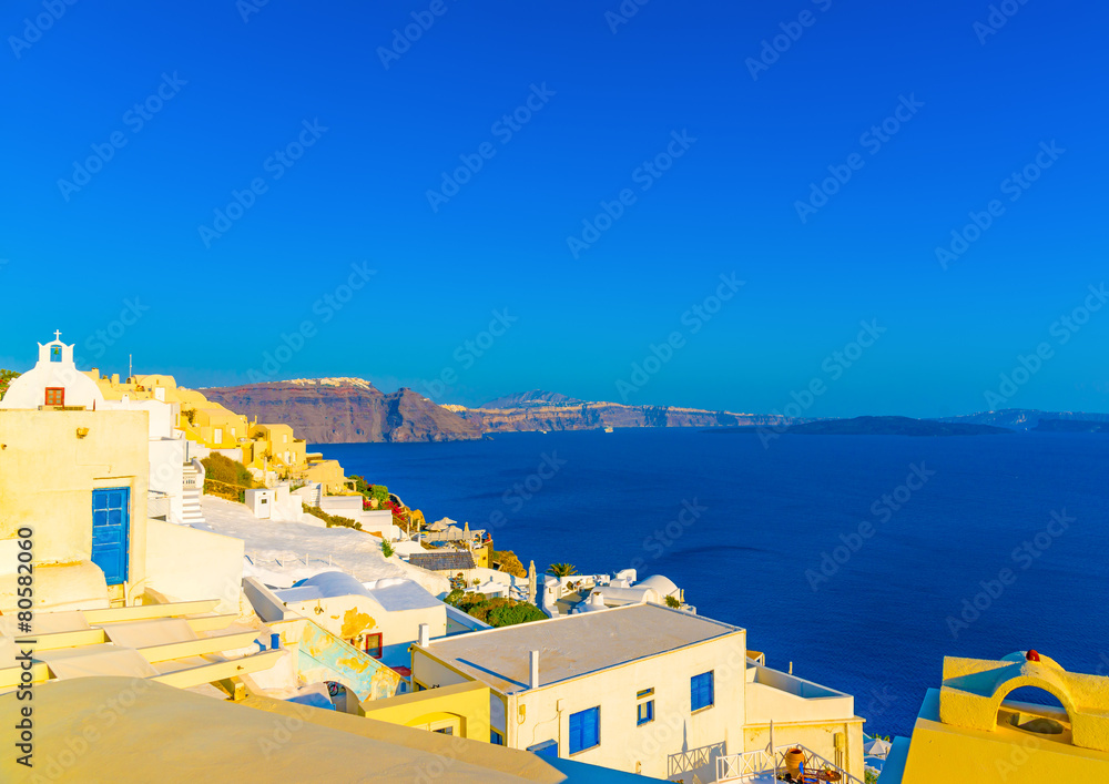 Oia is the most beautiful village in Santorini island in Greece