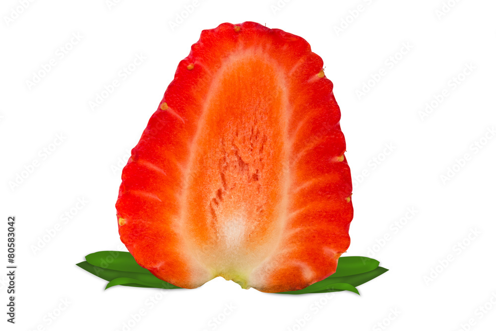 Fresh strawberry slice on a white background Fresh strawberry slice on a white background
