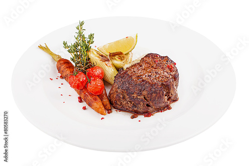 strip steak with cherry tomatoes