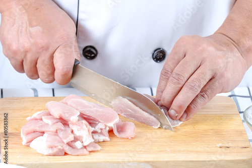 chef sliced pork