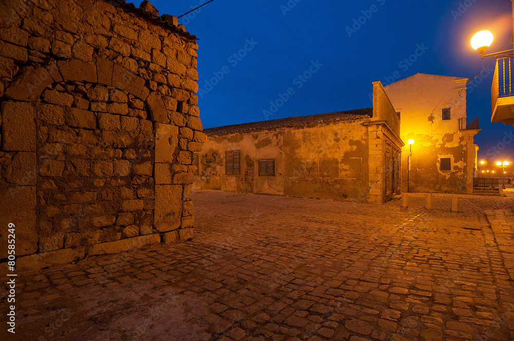 Night in Sampieri small Sicilian village