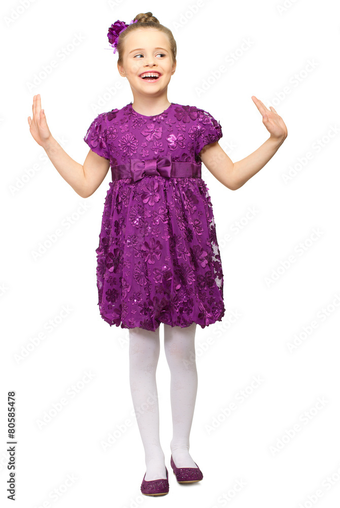 Little girl in purple dress Little girl in purple dress