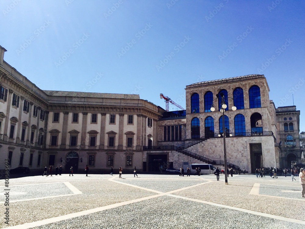 Milano, Piazza Duomo - Palazzo Reale e Arengario