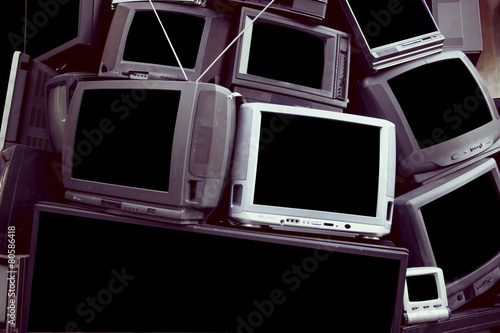 Vintage television pile.