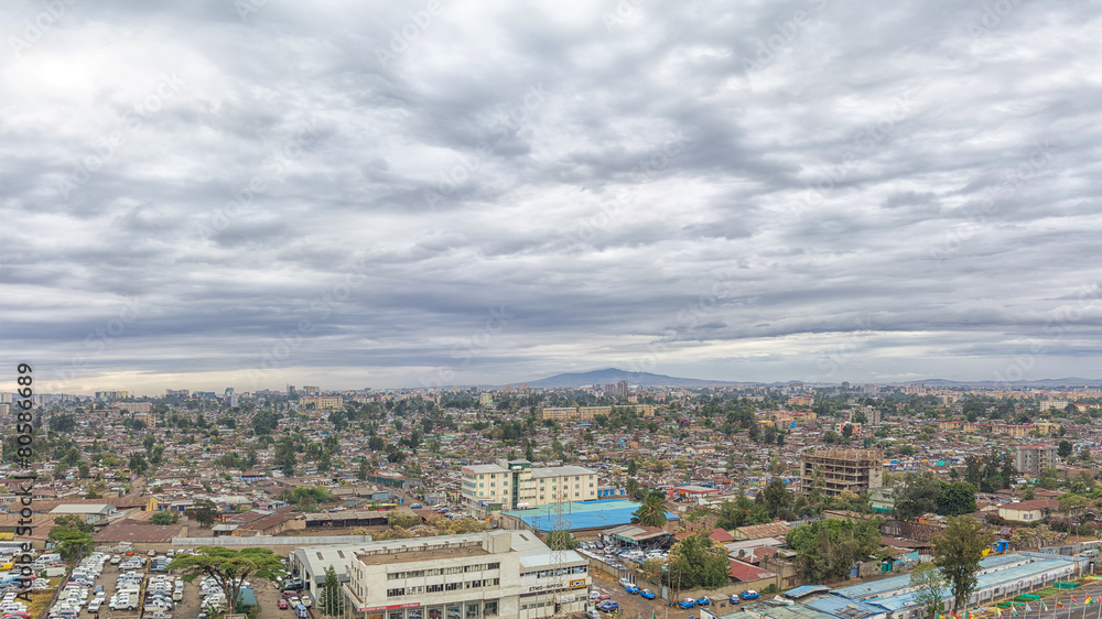 Aerial view of the city of Addis Ababa