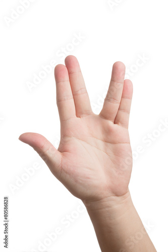 Canvas Print Well known hand signal from a TV series