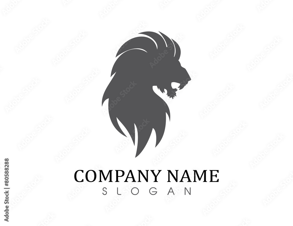 Fototapeta Lion solid logo