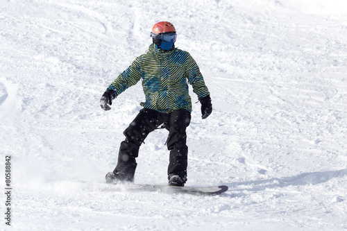 snowboarder rides