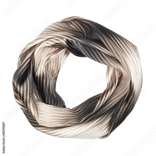Silk scarf. Beige silk scarf associated rose