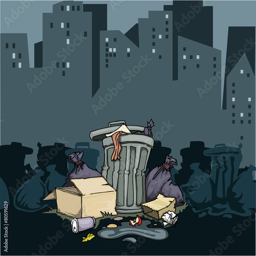 Trash on the edge of the city