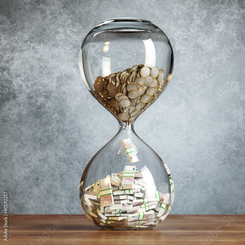 Euro Money In Hourglass (Concept Of Successful Business)