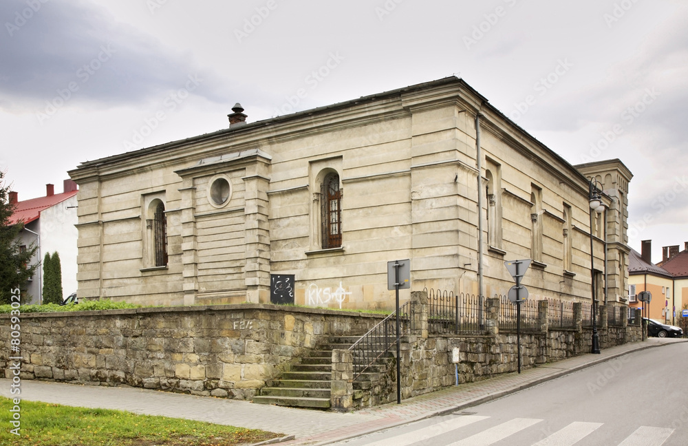 Former synagogue in Nowy Sacz. Poland - obrazy, fototapety, plakaty 