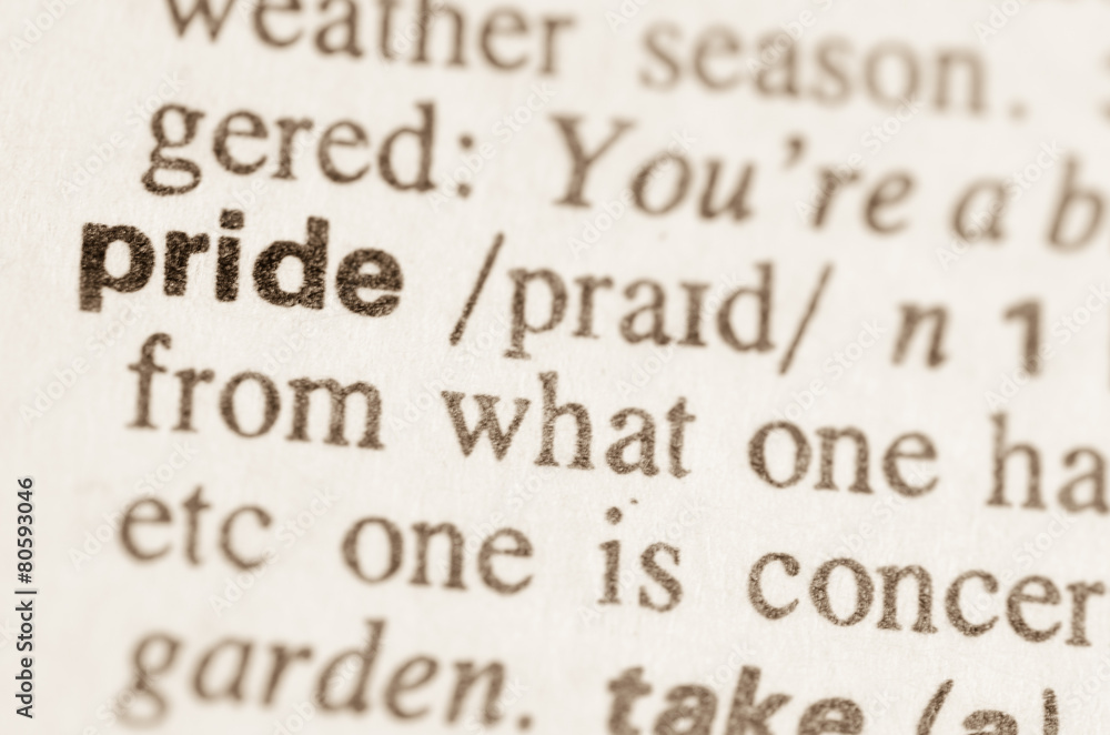 Dictionary definition of word pride Stock-Foto | Adobe Stock