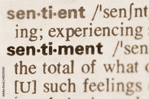 Dictionary definition of word sentiment