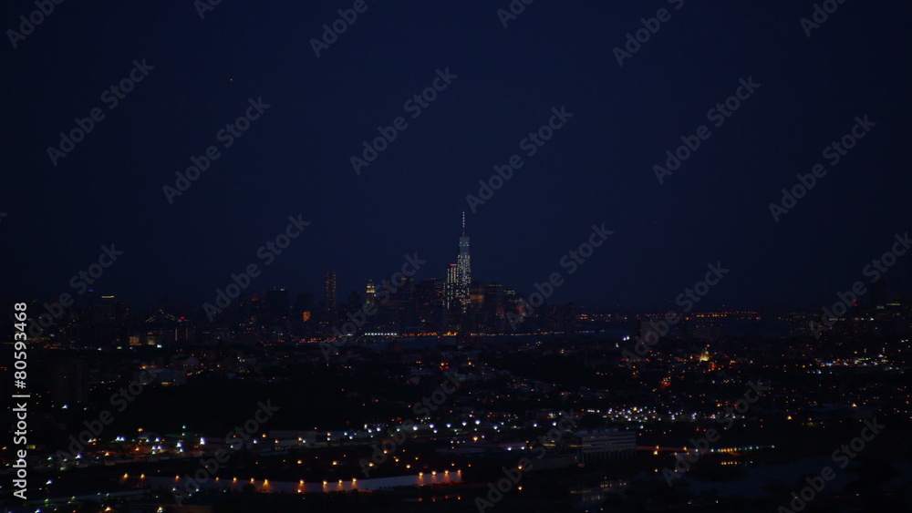 Aerial view of New York City at night Aerial view of New York City at night
