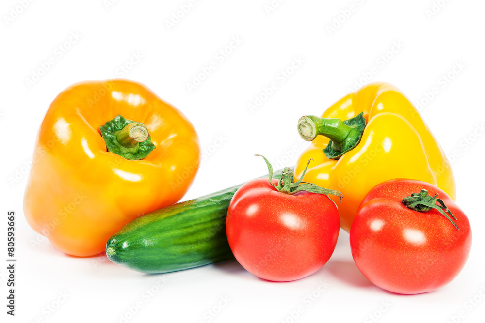 isolated vegetables on a white background isolated vegetables on a white background