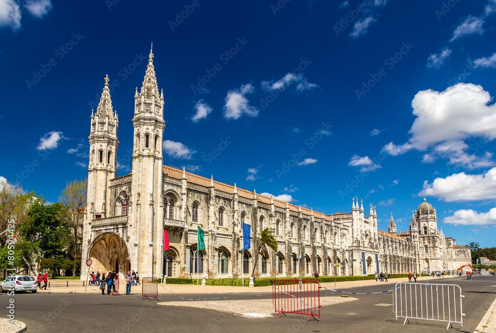 Fototapeta premium Maritime Museum and Jeronimos Monastery in Lisbon - Portugal