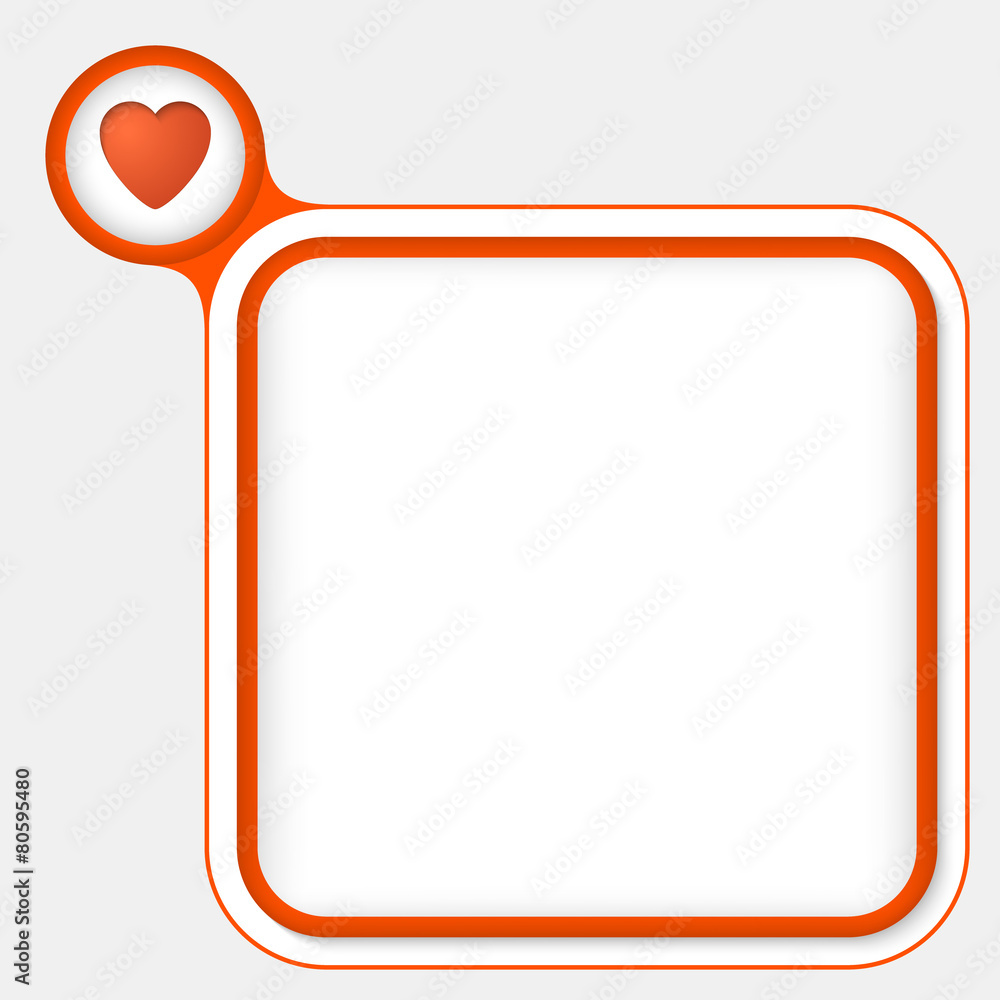 red frame for your text and heart red frame for your text and heart