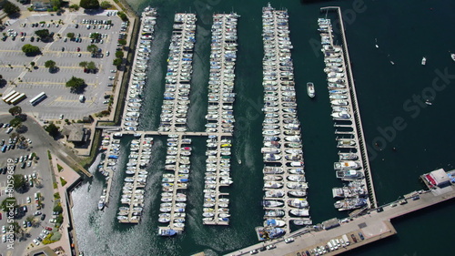Aerial view of Monterey harbour Californian coast