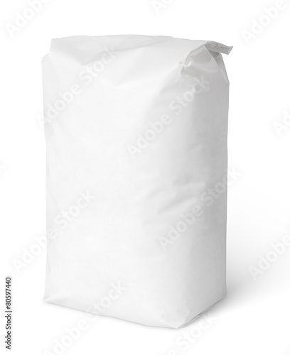 Blank paper bag package of salt isolated on white