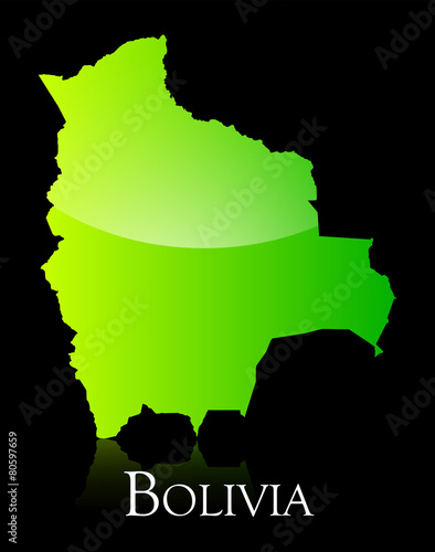 Bolivia green shiny map