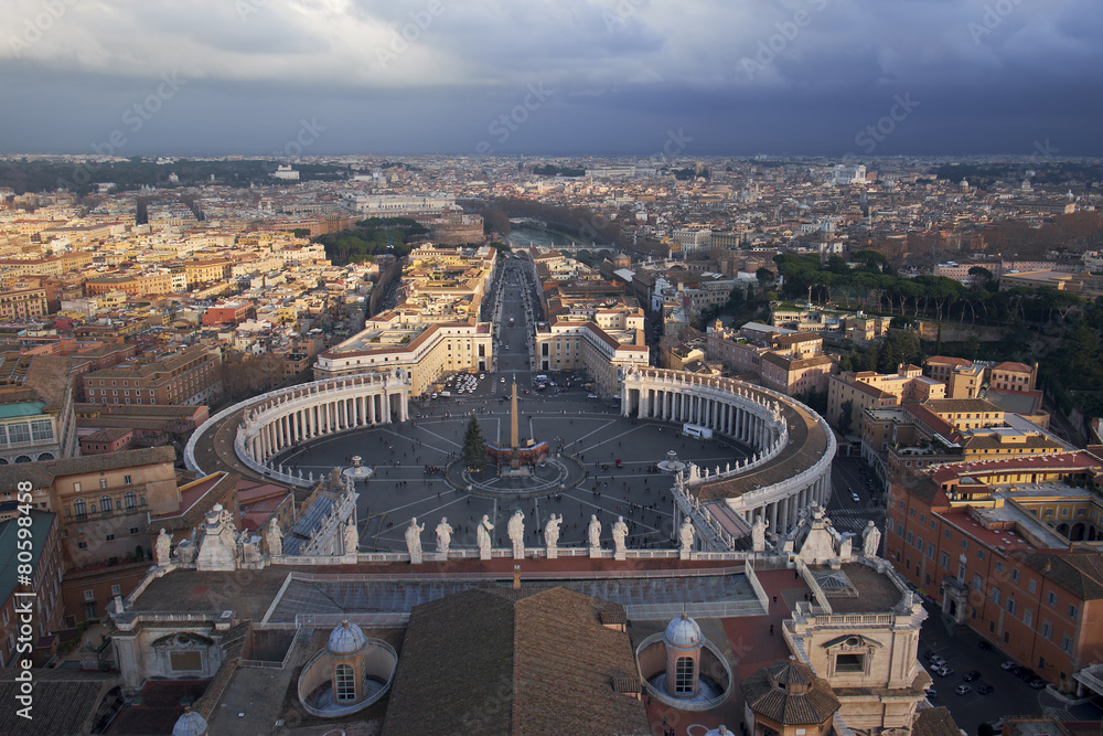 Vista de Roma desde la cúpula del Vaticano.