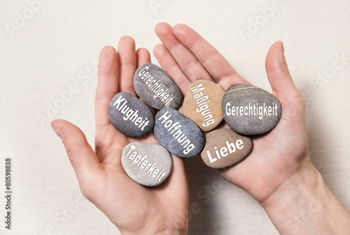 Fototapet Die göttlichen Tugenden: Konzept Psychologie u. Philosophie