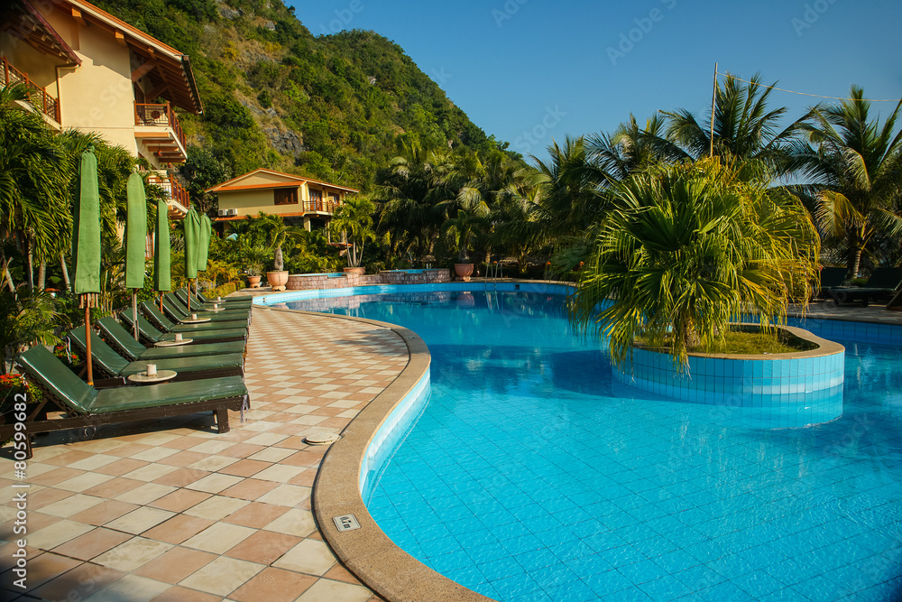 Fototapeta premium pool in a tropical resort