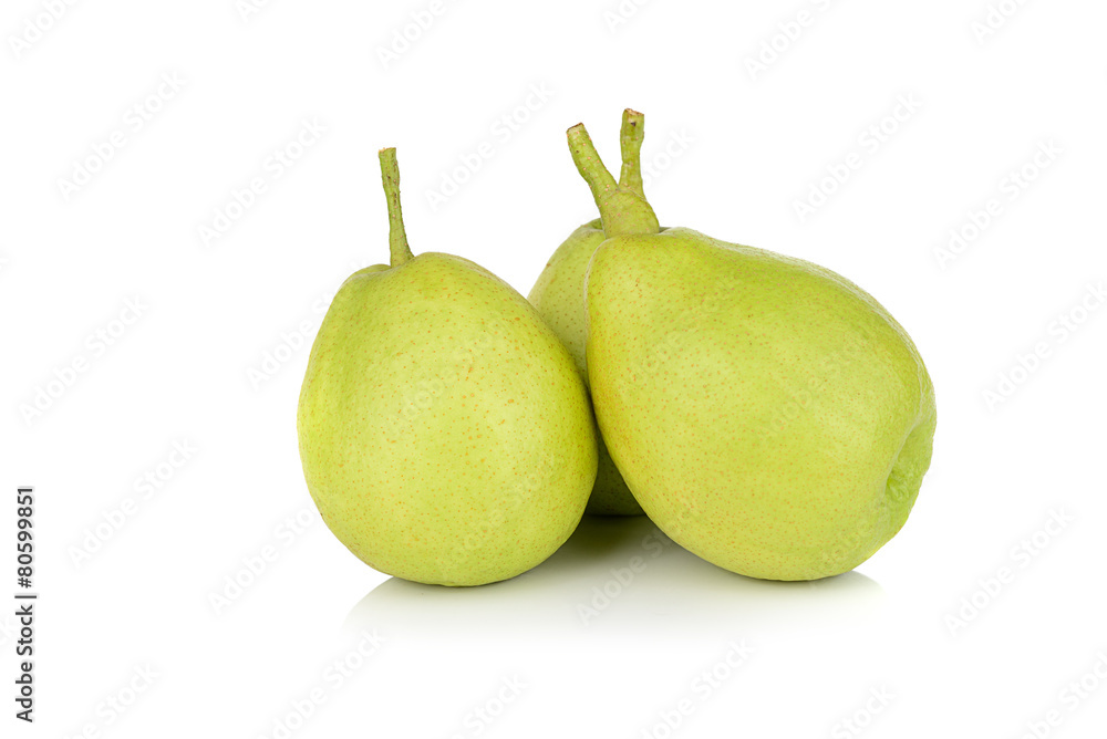 Chinese fragrant pear isolated on white background Chinese fragrant pear isolated on white background