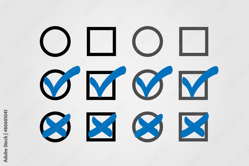 cross and hook collection blue Adobe Stock