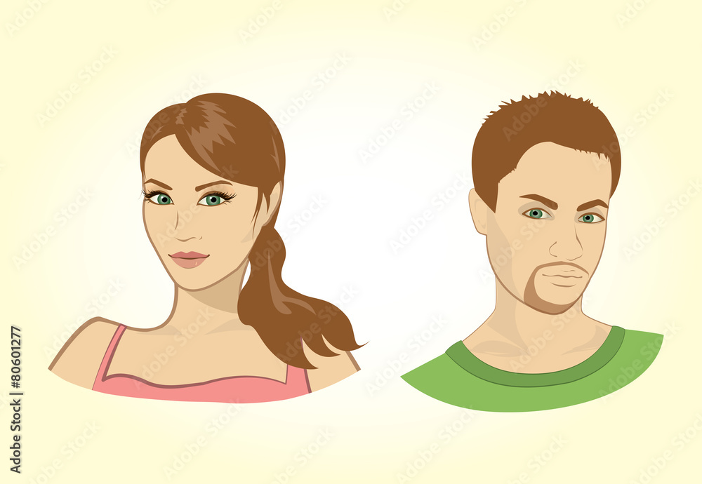 Beautiful young man and woman in lingerie on the white backgroun Beautiful young man and woman in lingerie on the white backgroun