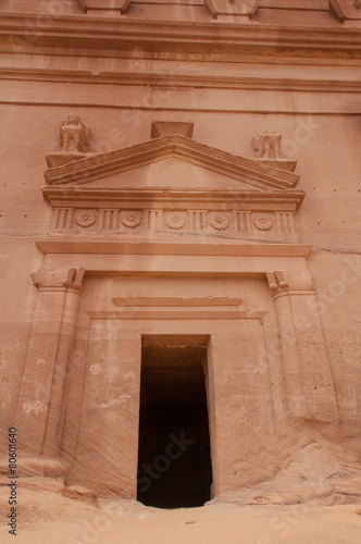 Nabatean tomb in Mada  n Saleh archeological site  Saudi Arabia