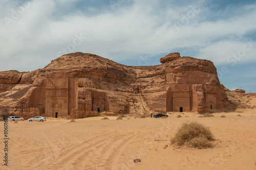 Nabatean tombs in Madaîn Saleh archeological site, Saudi Arabia photo